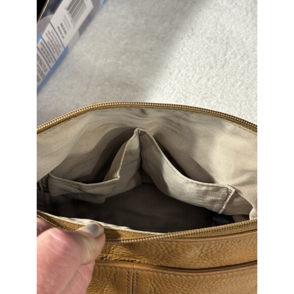 Fossil Crossbody Purse Bucket Bag Fiona Lt. Tan  Cowhide Leather 9X8X4 - Picture 11 of 16